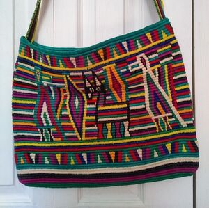 Colorful Hand Woven Cotton Messenger  Handbag Peru